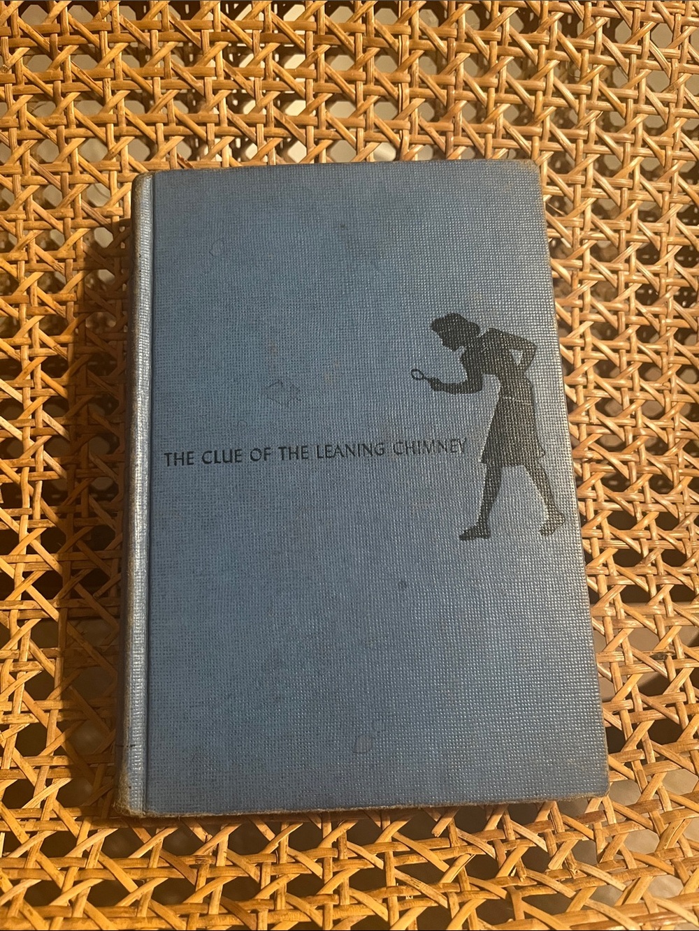 Vintage Blue Hardcover Book "The Clue of the Leaning Chimney"